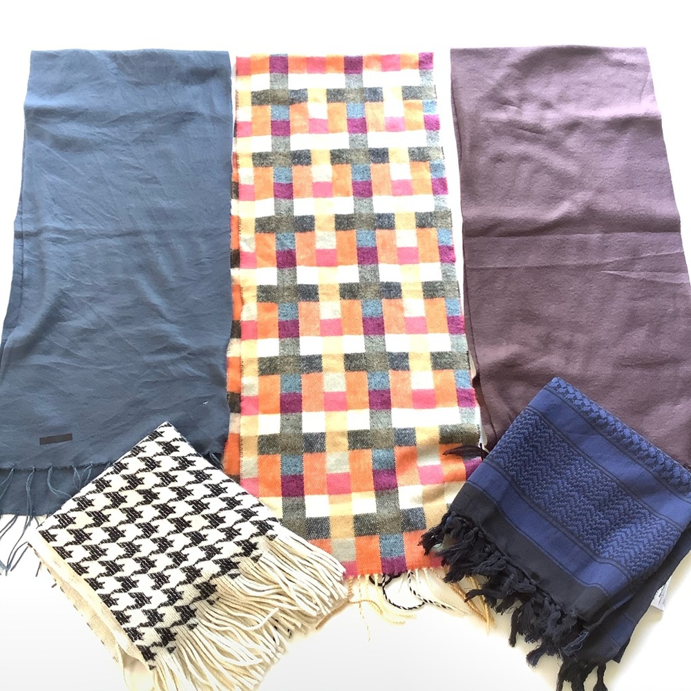 5 Piece Lot Ladies Scarves Wraps Mixed Brands